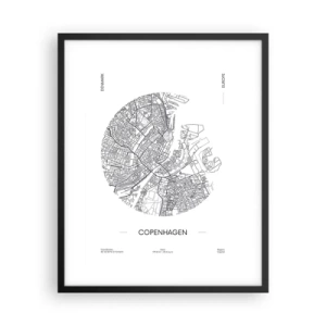 Plakát v černém rámu - Anatomie Kodaně - 40x50 cm