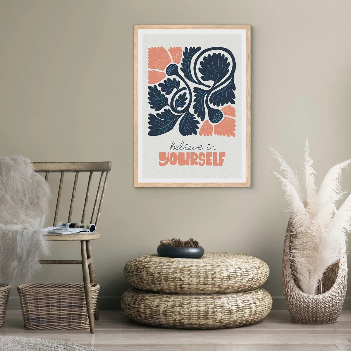 Plakát v rámu světlý dub - A ty rozkvétáš - 50x70 cm