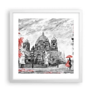 Plakát v bílém rámu - Berlínské setkání - 40x40 cm