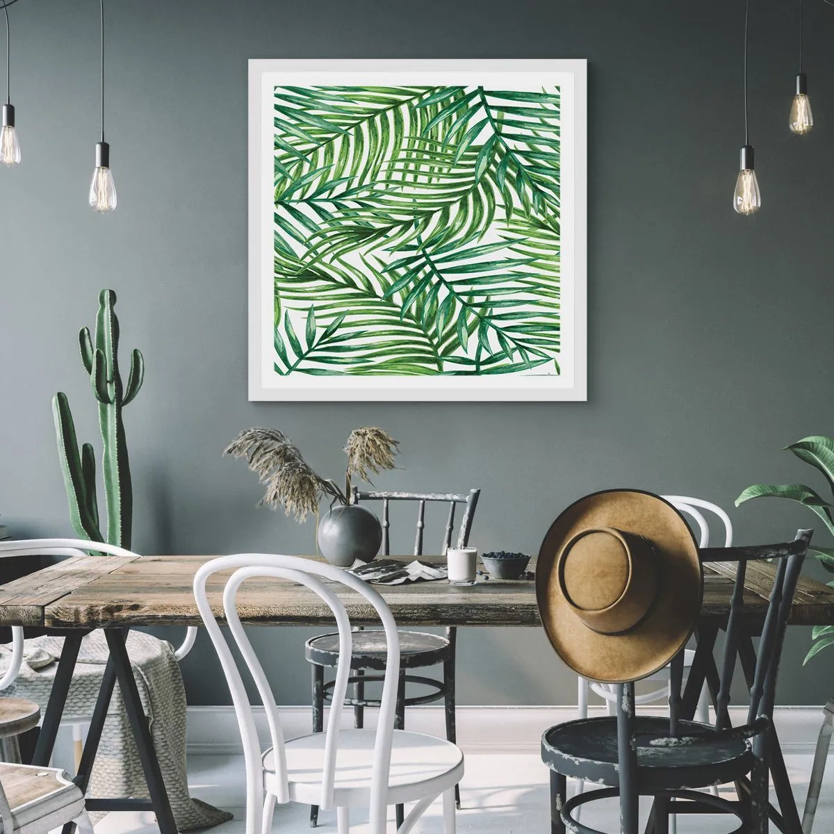 Plakát v bílém rámu - Pod zeleným baldachýnem - 50x50 cm