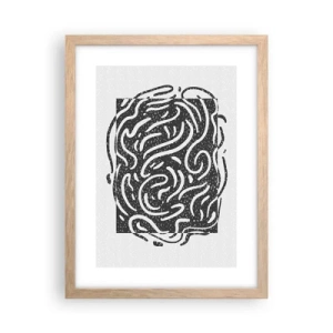 Plakát v rámu světlý dub - Abstrakce: tanec radosti - 30x40 cm