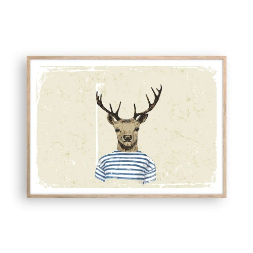 Plakát v rámu světlý dub - Protože mám rád pruhované košile! - 100x70 cm