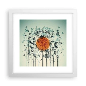 Plakát v bílém rámu - Japonské slunce - 30x30 cm