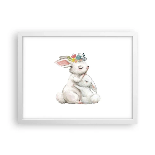 Plakát v bílém rámu - Nejlepší je u mámy - 40x30 cm