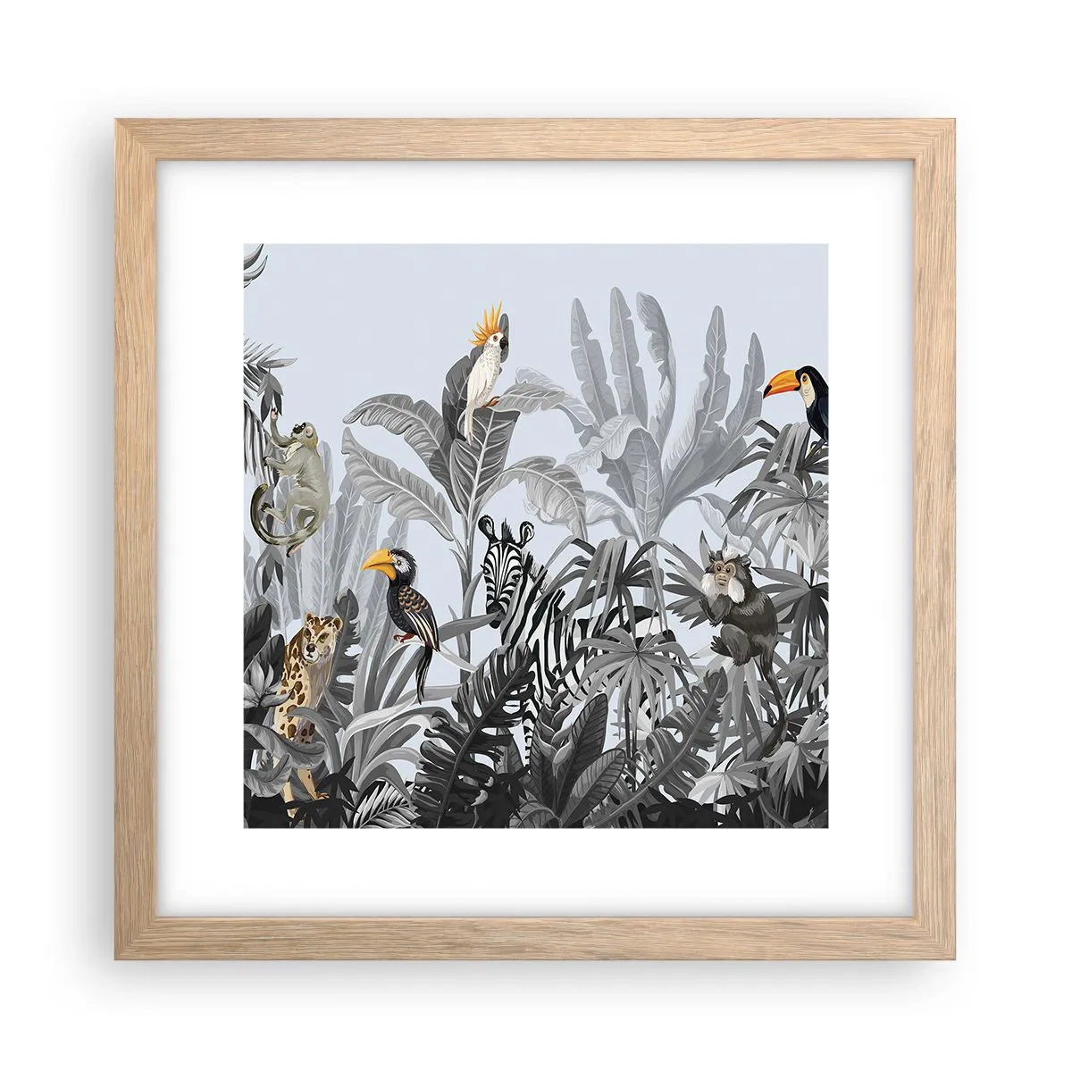 Plakát v rámu světlý dub - Africká pohádka - 30x30 cm