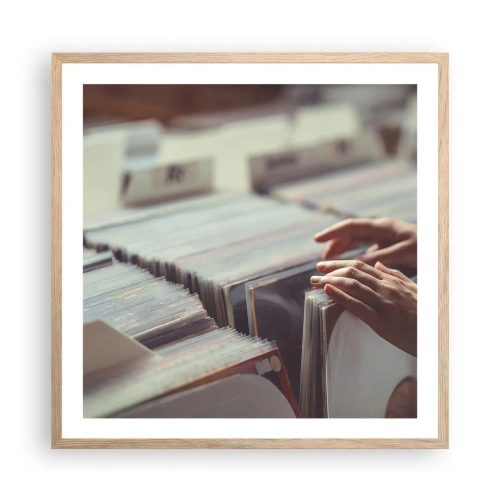 Plakát v rámu světlý dub - Hledání emocí - 60x60 cm