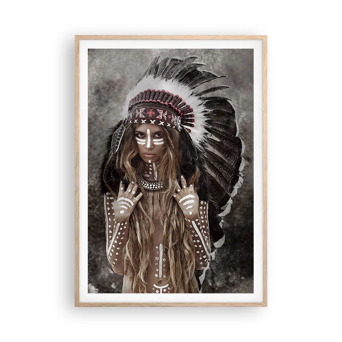 Plakát v rámu světlý dub - Tajemství kmenové síly - 70x100 cm