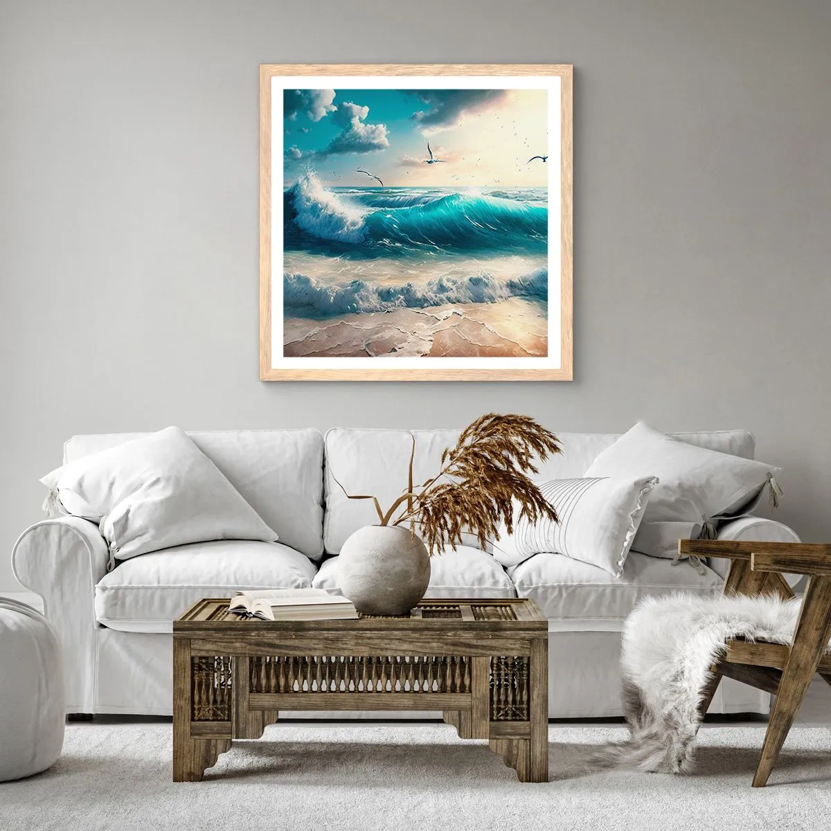 Plakát v rámu světlý dub - Šustění jen pro tebe - 60x60 cm