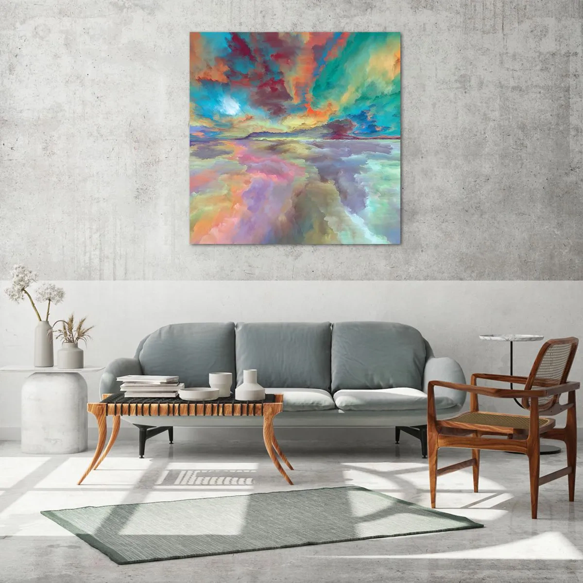 Obraz na skle - Dvě nebe - 60x60 cm