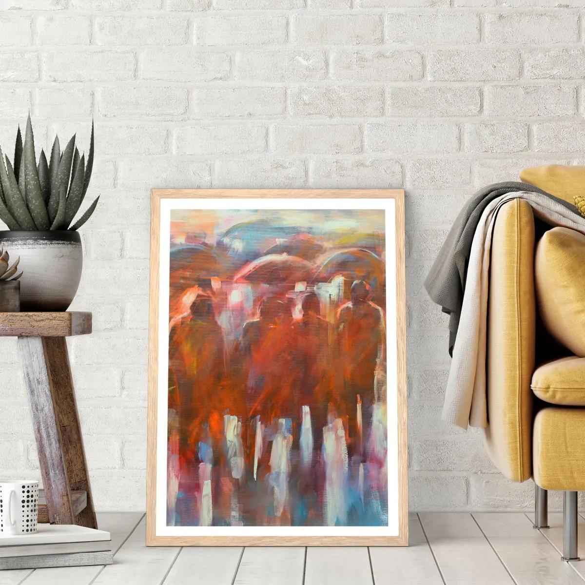 Plakát v rámu světlý dub - Rovnocenní v dešti a mlze - 70x100 cm