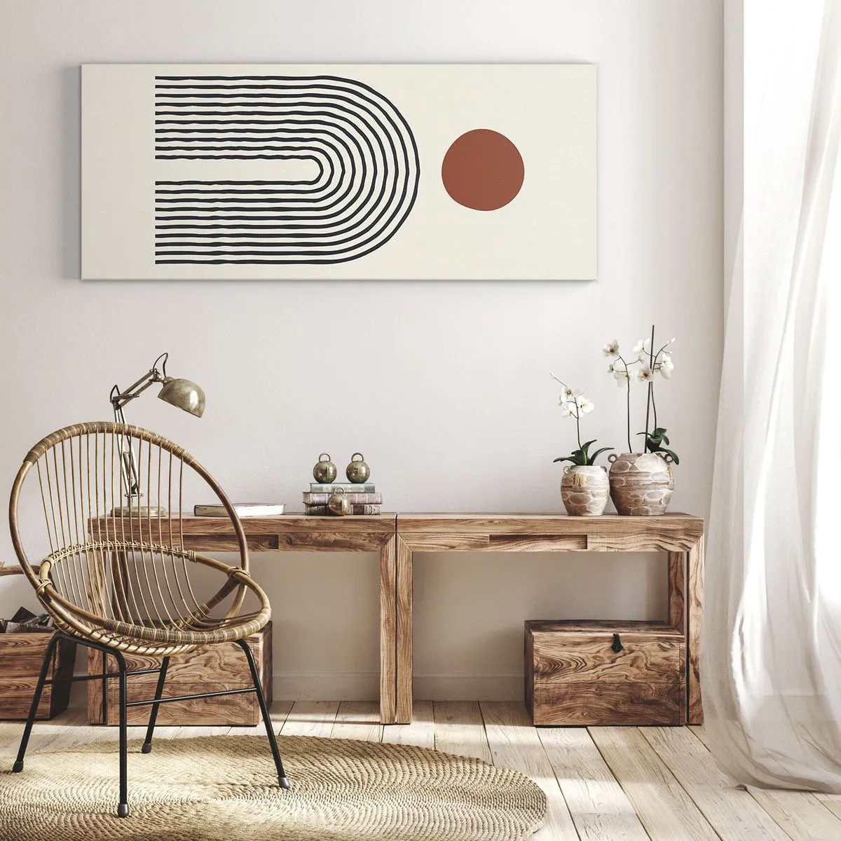 Obraz na plátně - Magnetismus tvarů a barev - 100x40 cm