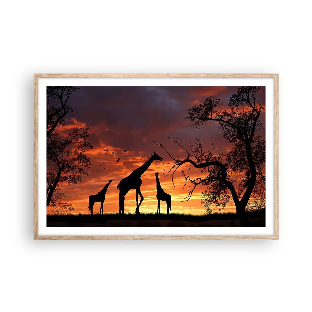 Plakát v rámu světlý dub - Malá večeře v kruhu nejbližších - 91x61 cm