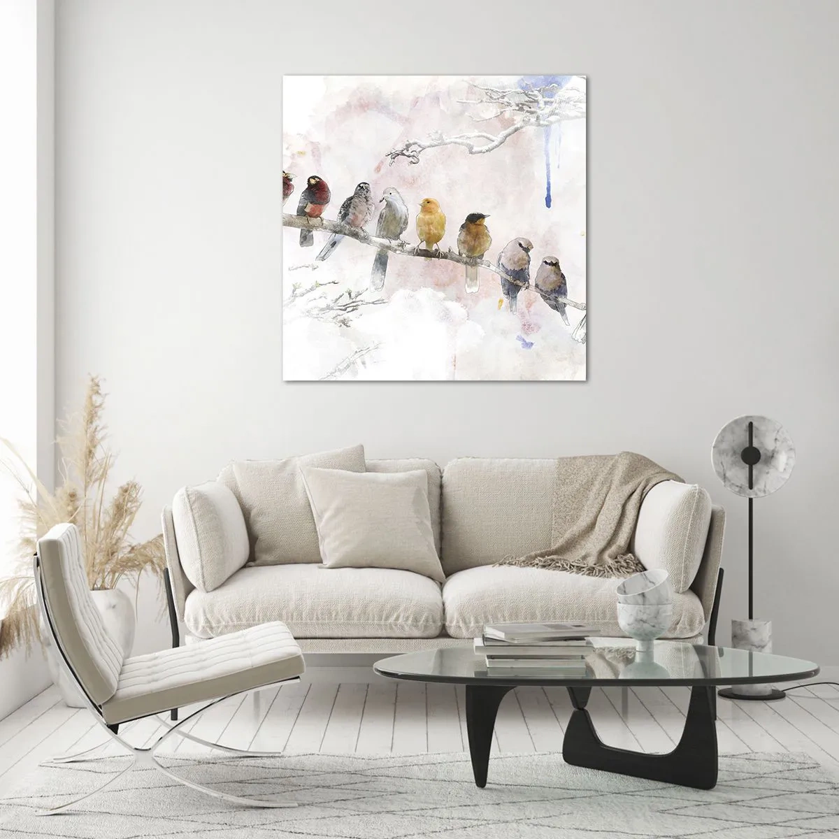 Obraz na skle - Okřídlené setkání - 60x60 cm