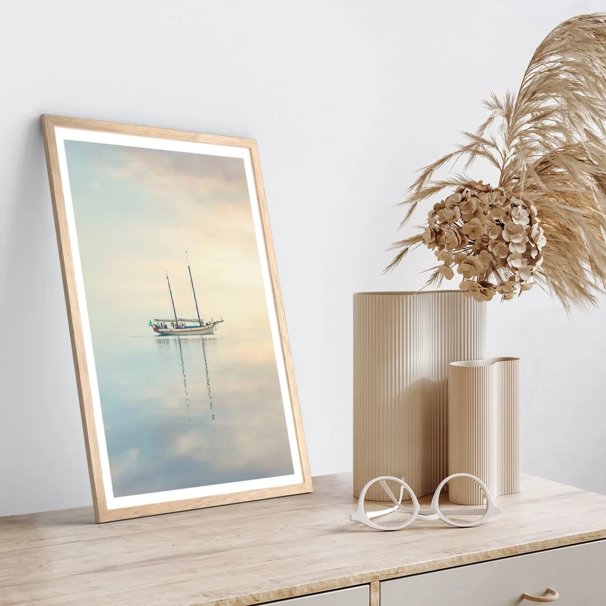 Plakát v rámu světlý dub - V moři ticha - 61x91 cm