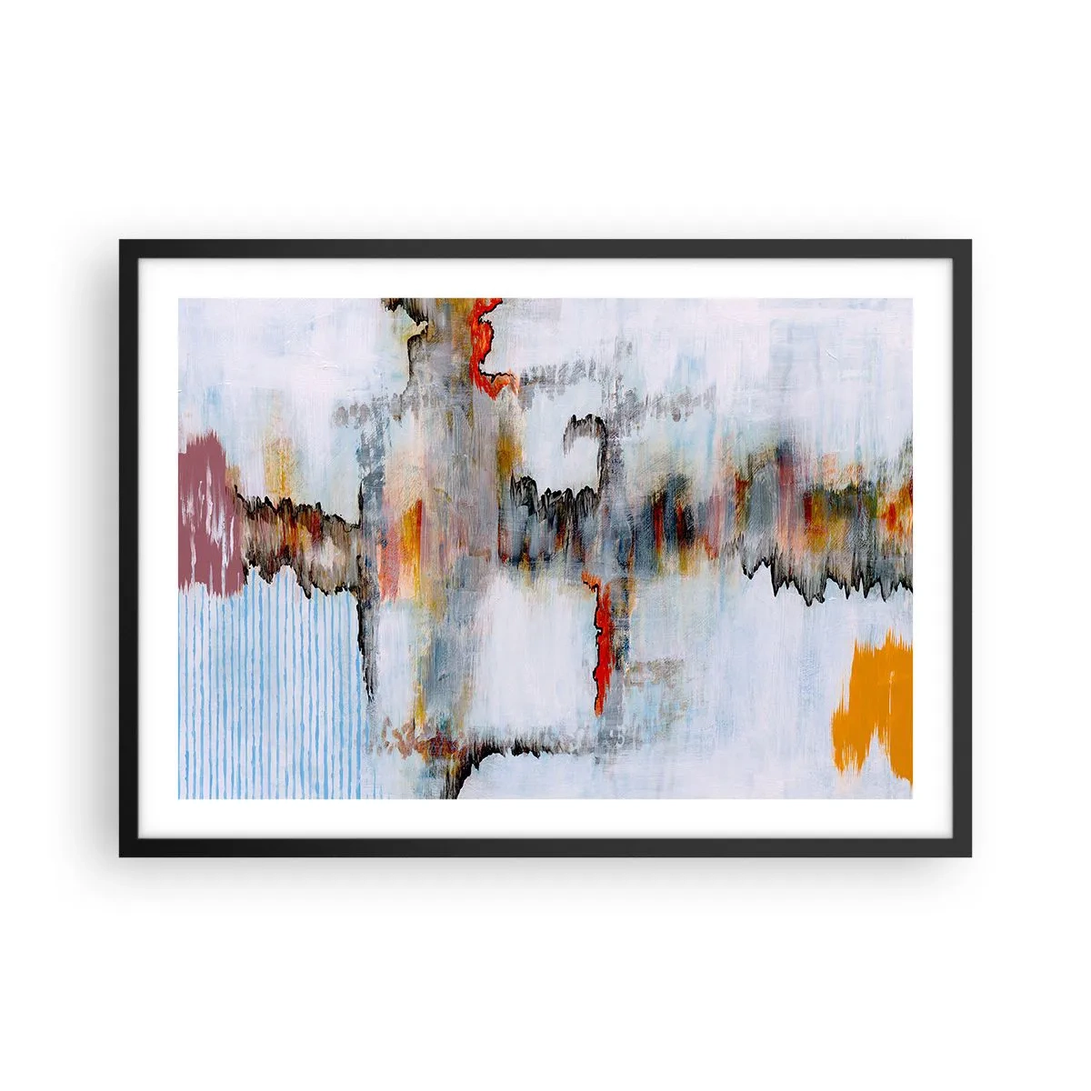 Plakát v černém rámu - Klackem po vodě - 70x50 cm