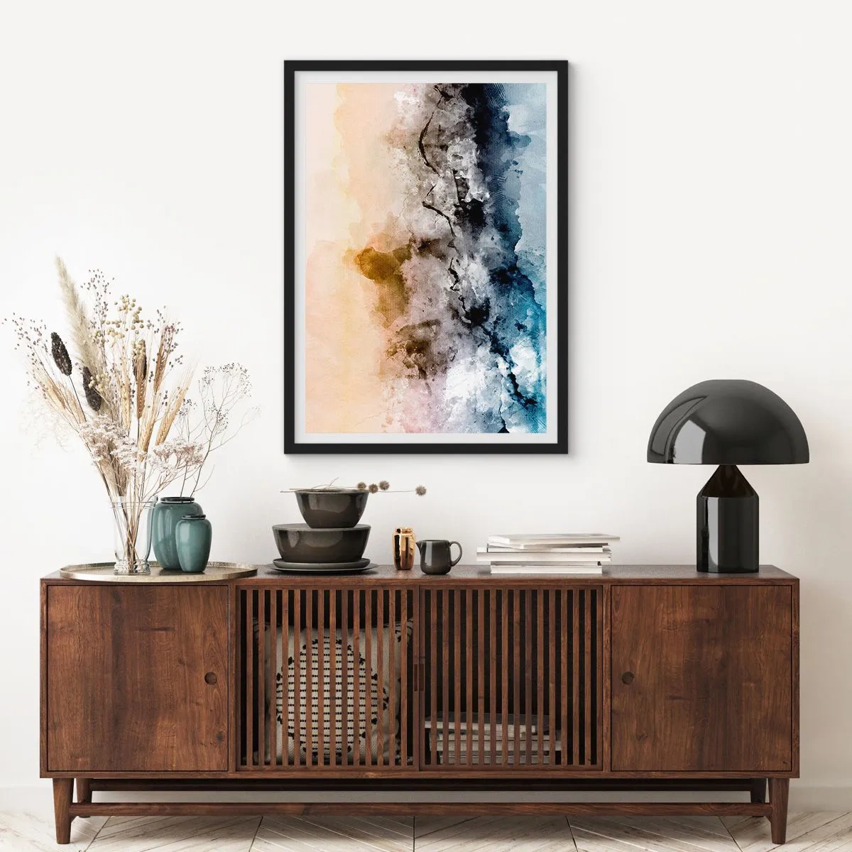 Plakát v černém rámu - Ponořené do mračna mlhy - 61x91 cm
