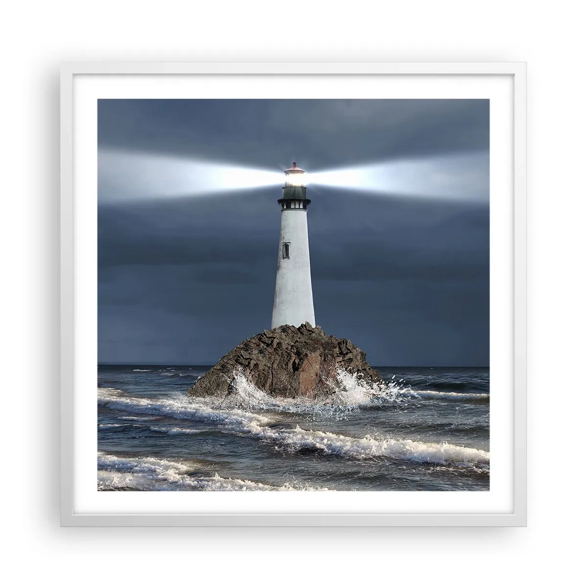 Plakát v bílém rámu - Zde…zde…tady! - 60x60 cm