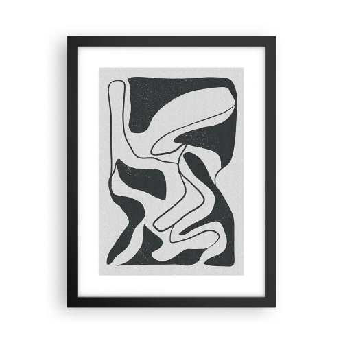 Plakát v černém rámu - Abstraktní hra v labyrintu - 30x40 cm