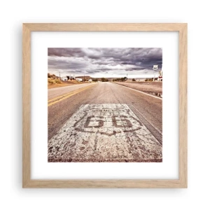 Plakát v rámu světlý dub - Mother Road - americká legenda - 30x30 cm