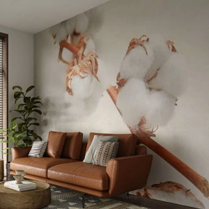 Fototapeta Standard Eco - Jenom objímat - Bavlněný květ, Květ, Bavlněná větvička - 500x350 cm