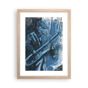 Plakát v rámu světlý dub - Městská rapsodie - 30x40 cm