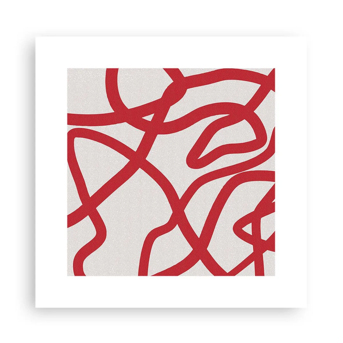 Plakát - Červené na bílém - 30x30 cm