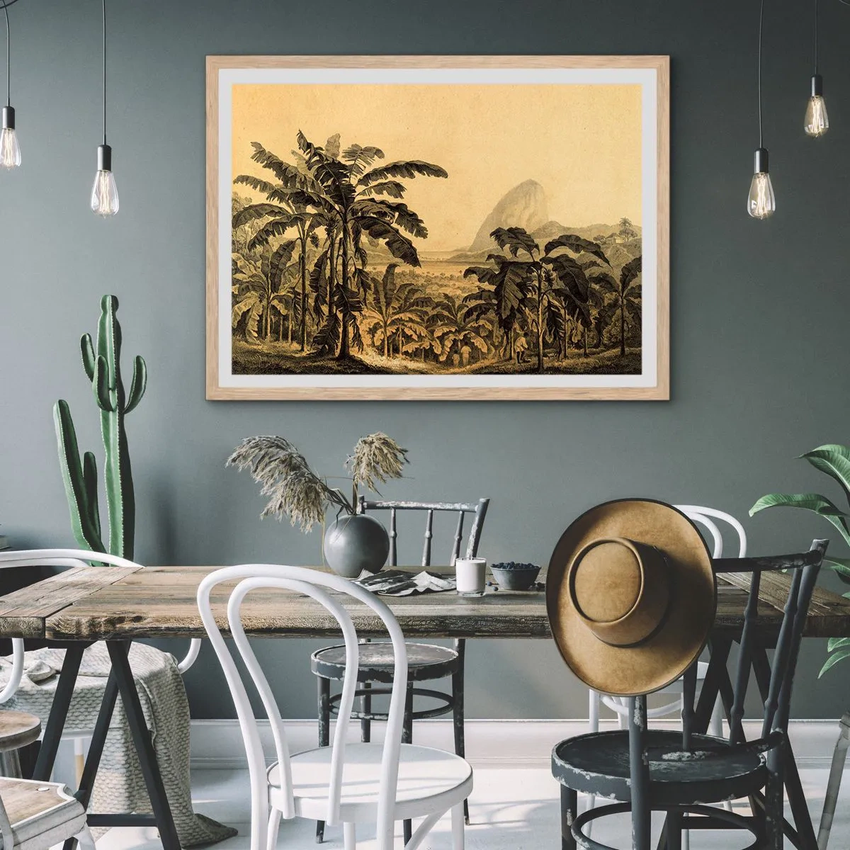 Plakát v rámu světlý dub - V koloniálním stylu - 50x40 cm