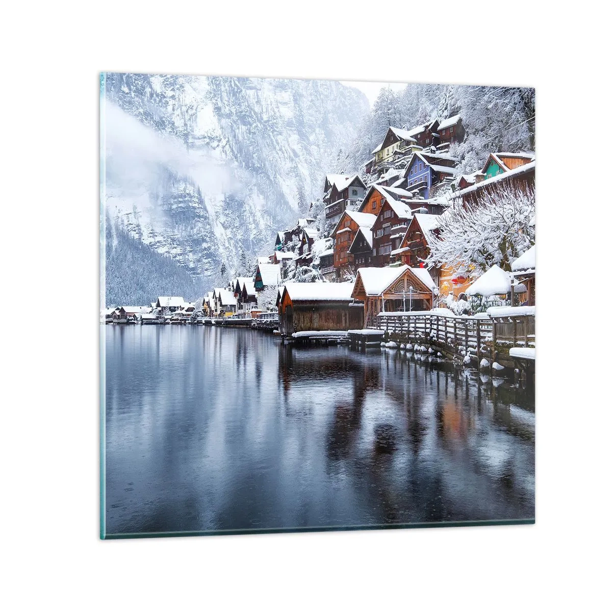 Obraz na skle - V zimní dekoraci - 40x40 cm