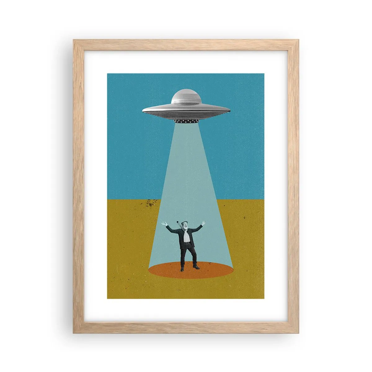 Plakát v rámu světlý dub - Blízké setkání - 30x40 cm