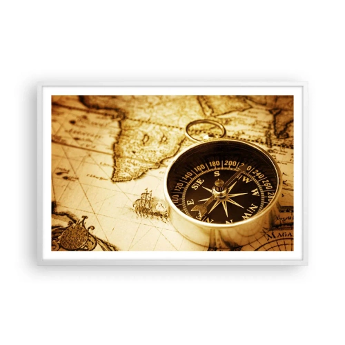 Plakát v bílém rámu - Na východ nebo na západ? - 91x61 cm