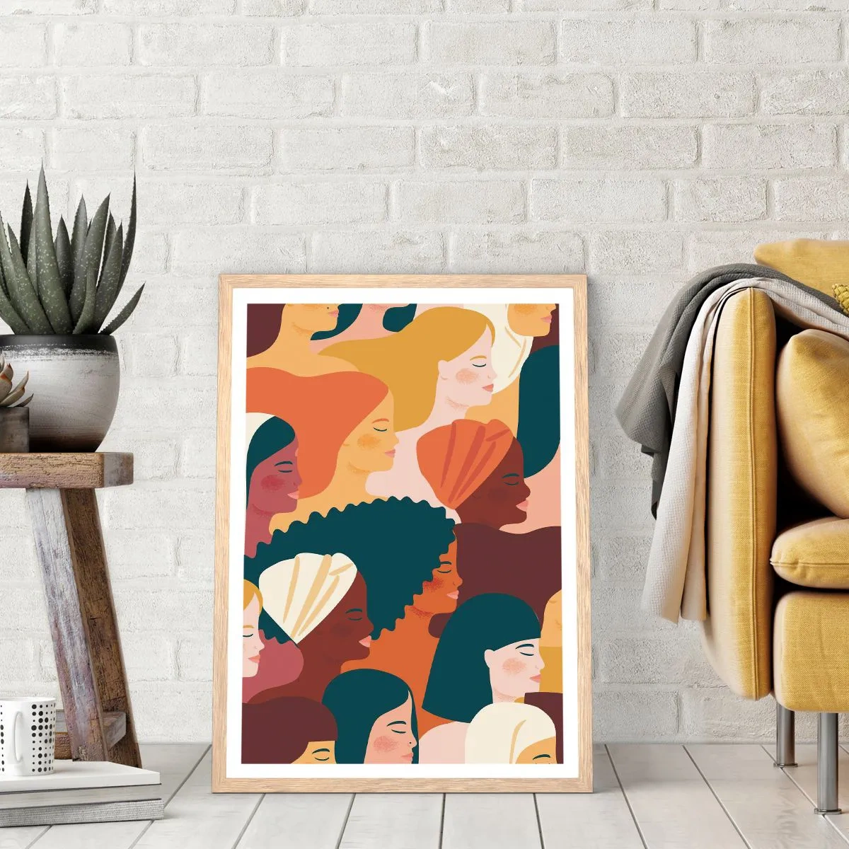 Plakát v rámu světlý dub - Pouze ženskost - 50x70 cm