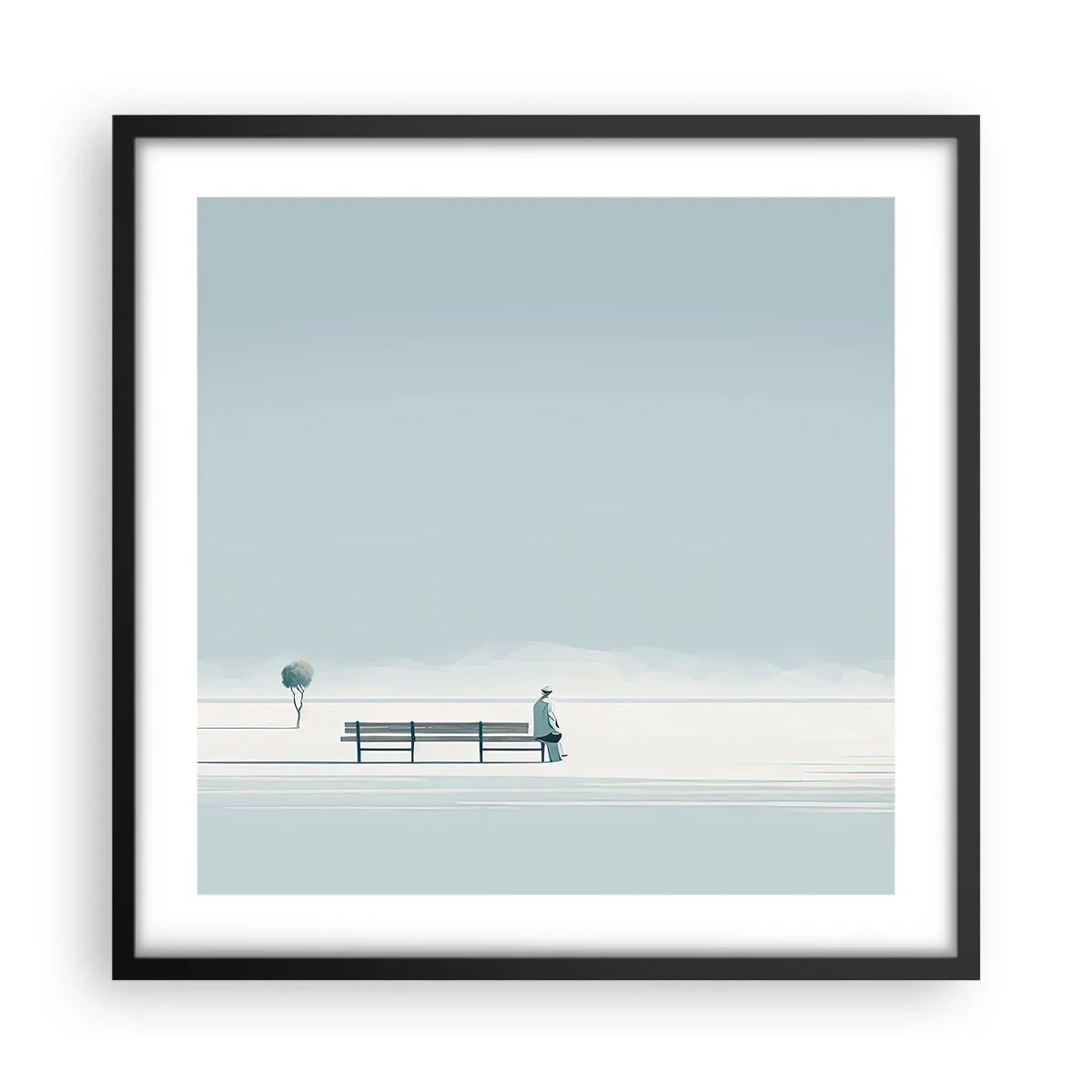 Plakát v černém rámu - Ano, čekám. - 50x50 cm