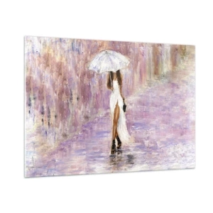 Obraz na skle - V liliovém dešti - 100x70 cm
