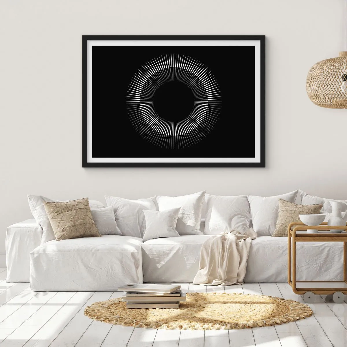 Plakát v černém rámu - Černé slunce - 70x50 cm