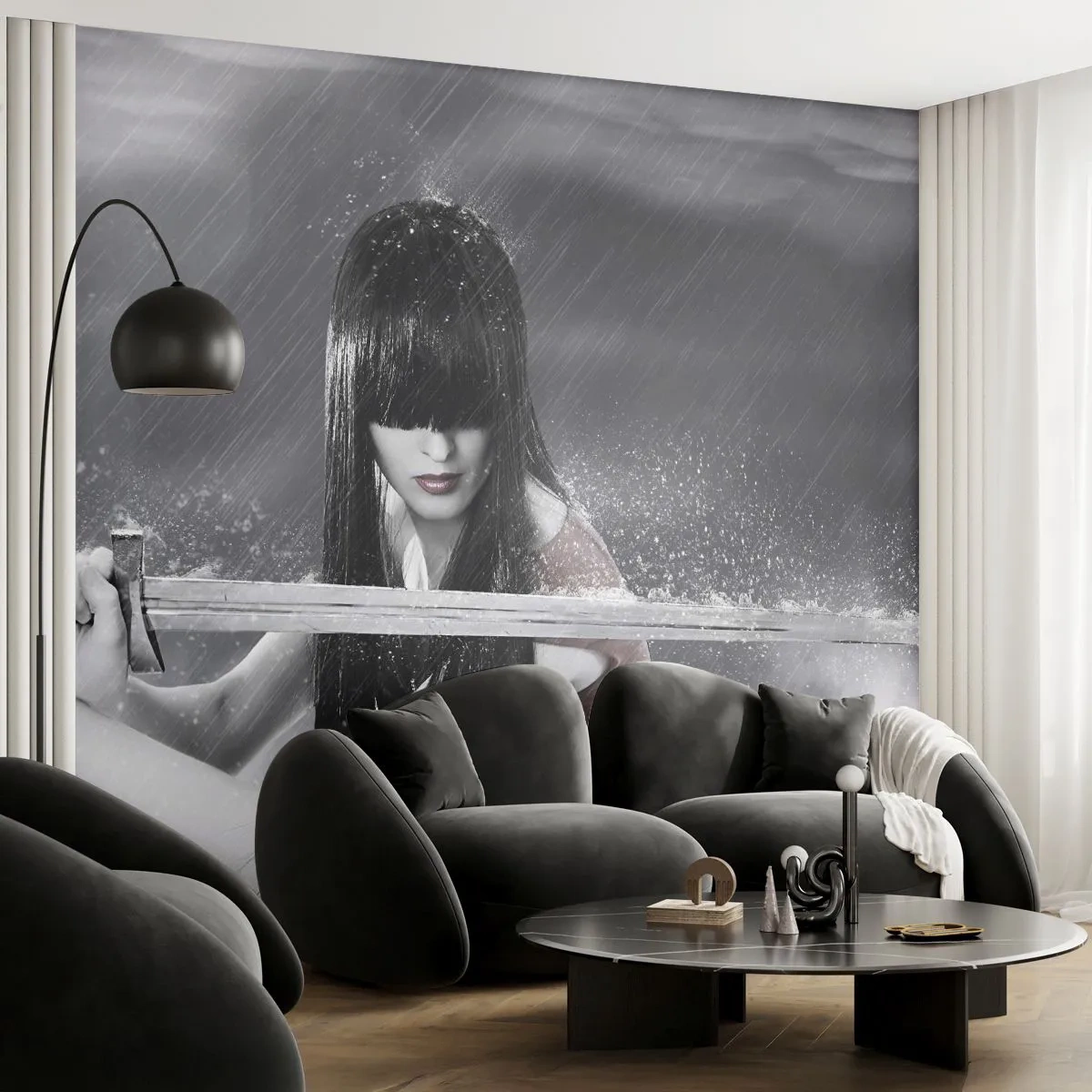 Fototapeta Samolepicí Deluxe Sticker - Krásná a nebezpečná - Žena, meč, Válečný - 250x175 cm