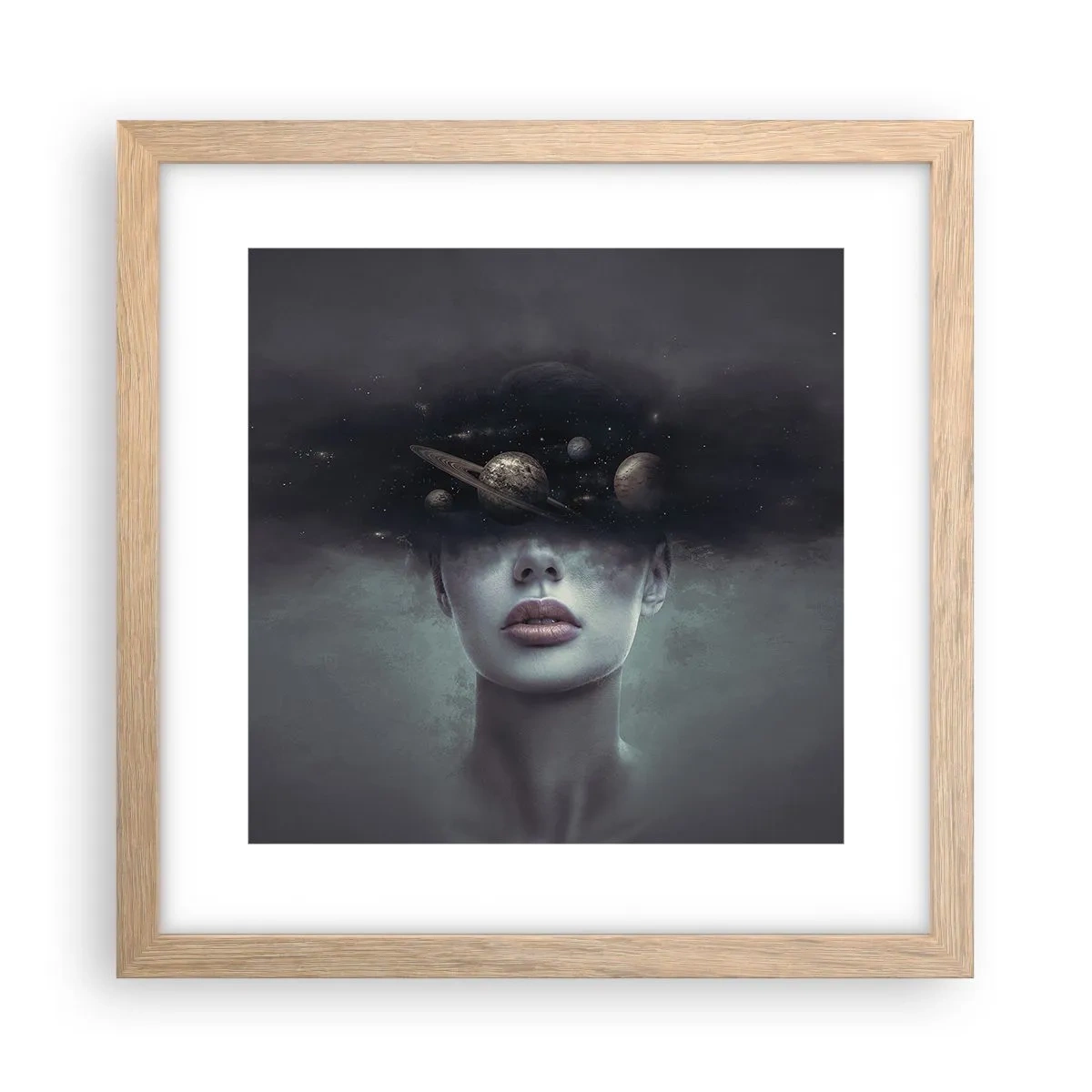 Plakát v rámu světlý dub - A planety… - 30x30 cm