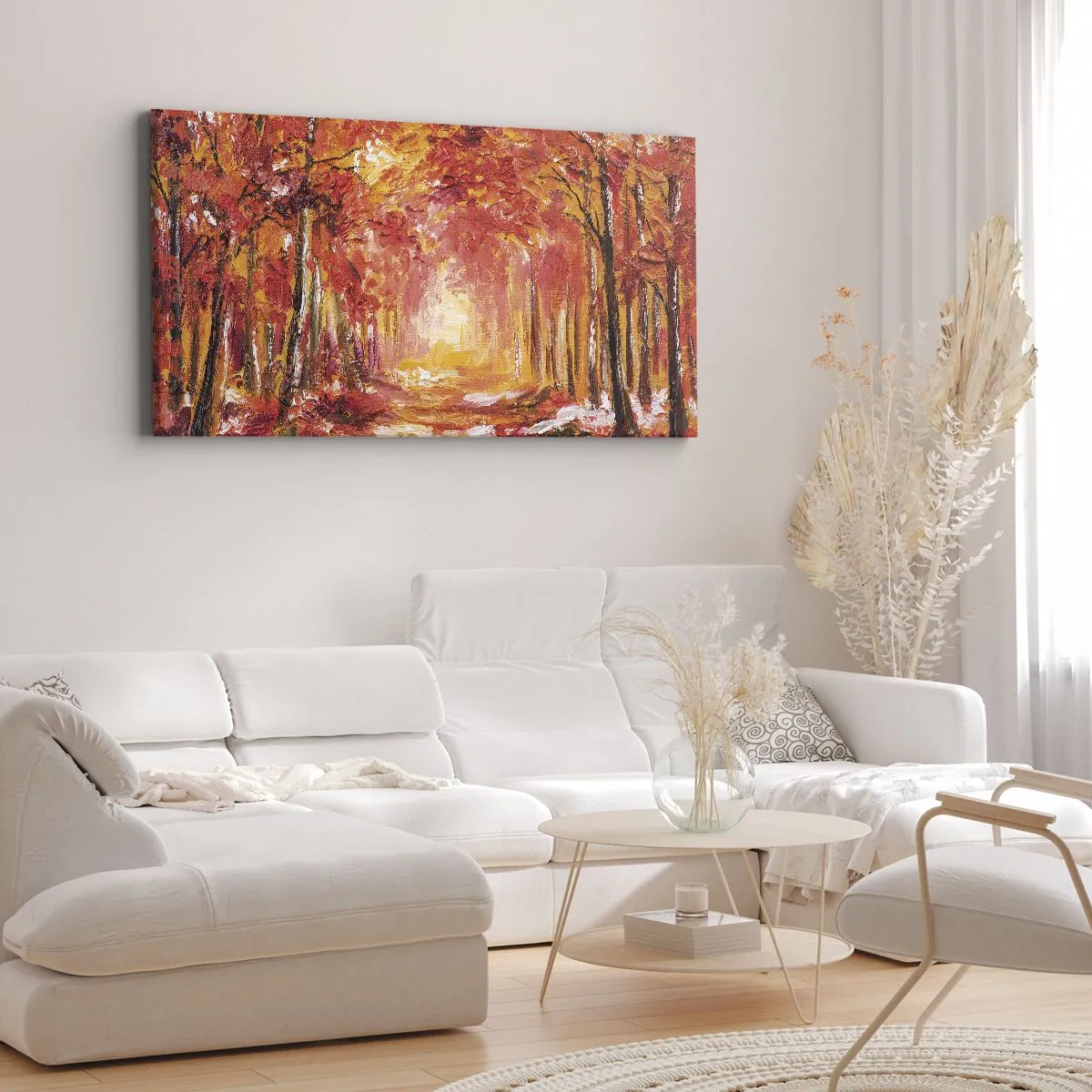 Obraz na plátně - Měděný les - 100x40 cm