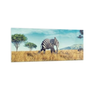 Obraz na skle - Šedá už není v módě - 100x40 cm