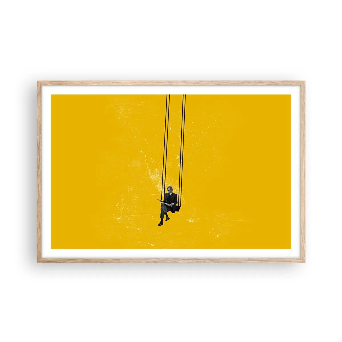 Plakát v rámu světlý dub - Den jako každý jiný - 91x61 cm