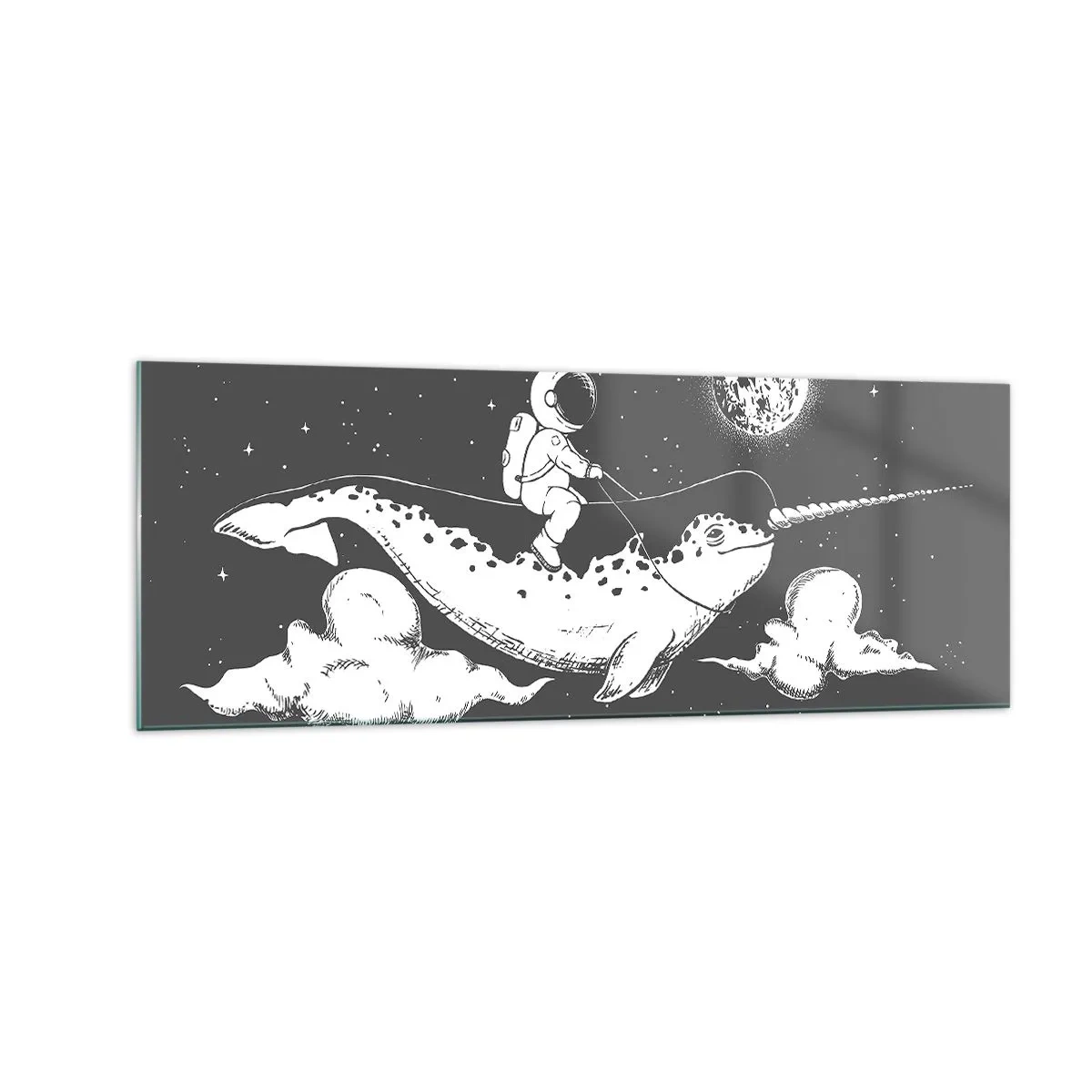 Obraz na skle - Vesmírný jezdec - 140x50 cm