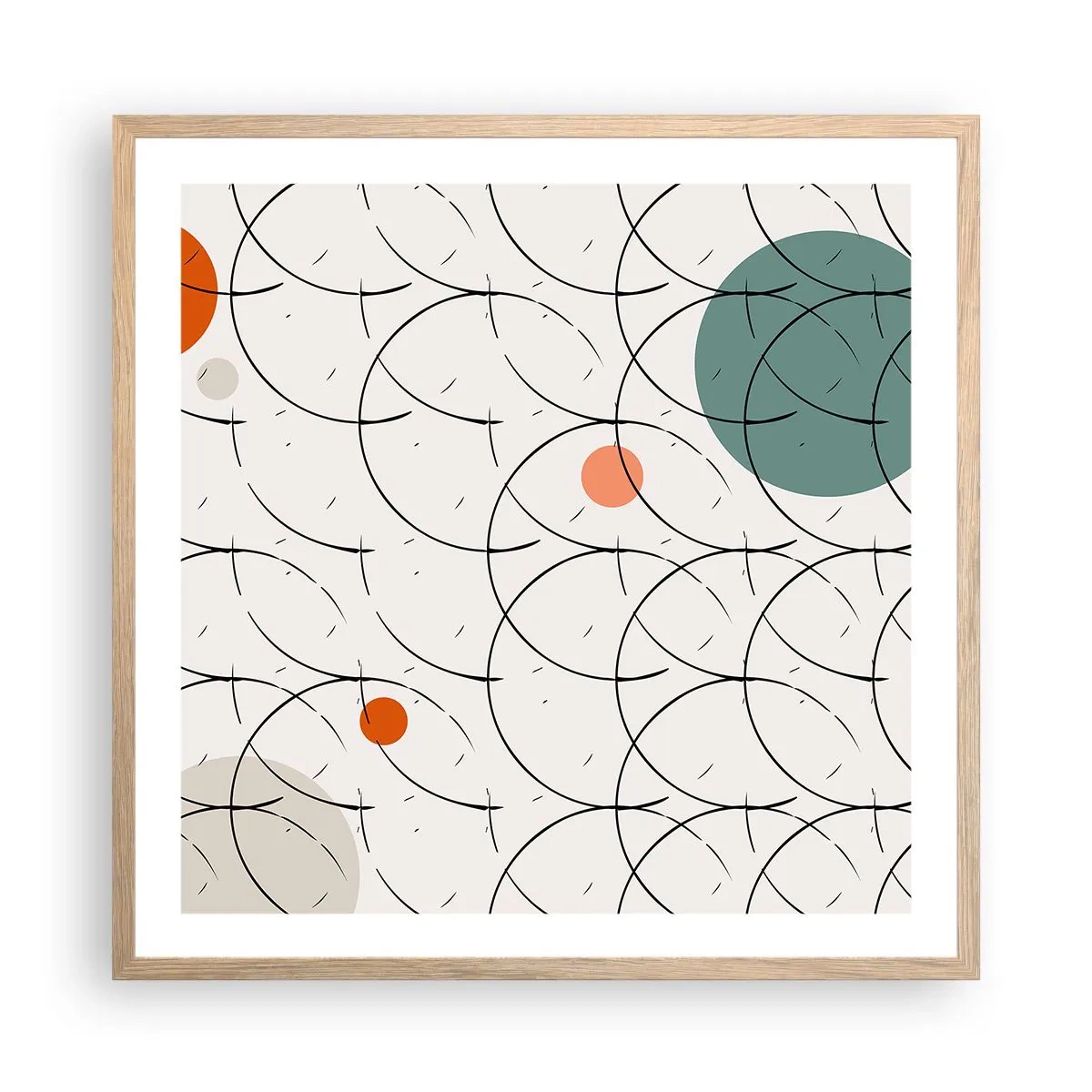 Plakát v rámu světlý dub - V duchu pop-artu - 60x60 cm