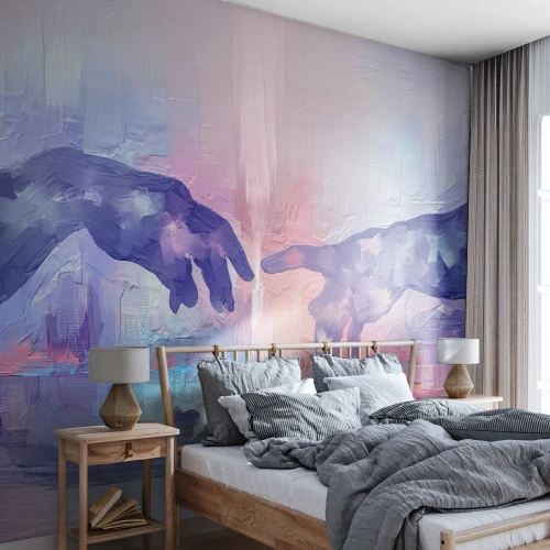 Fototapeta Samolepicí Deluxe Sticker - Božská jiskra života - Ruce, Michelangelo, Kus - 500x350 cm