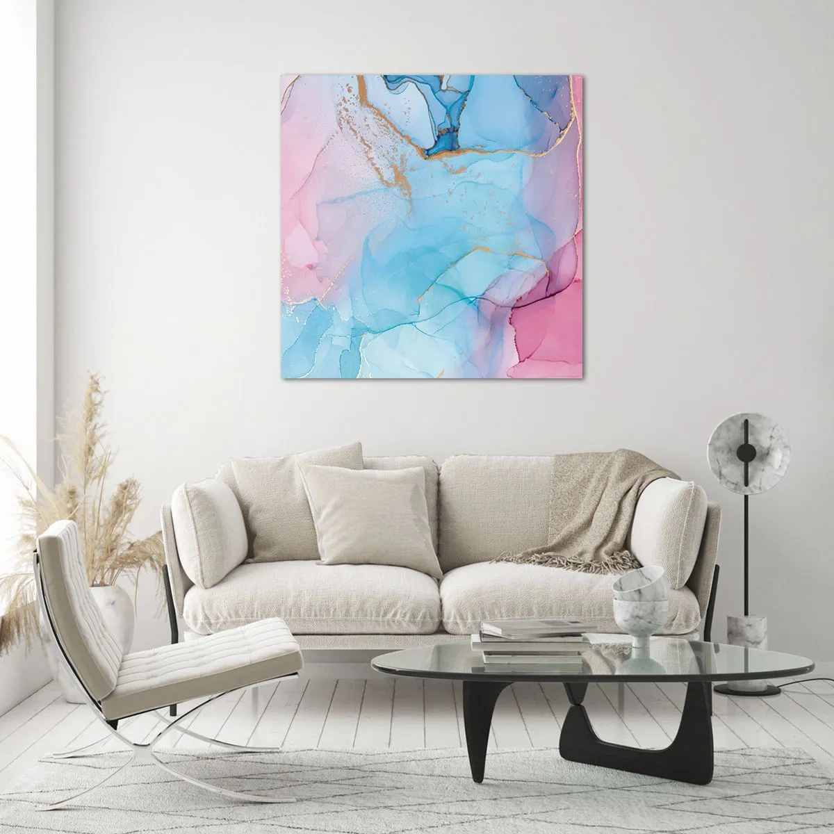 Obraz na skle - Setkávání a prolínání - 40x40 cm