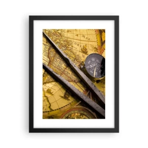 Plakát v černém rámu - Kde jsou ty poklady? - 30x40 cm