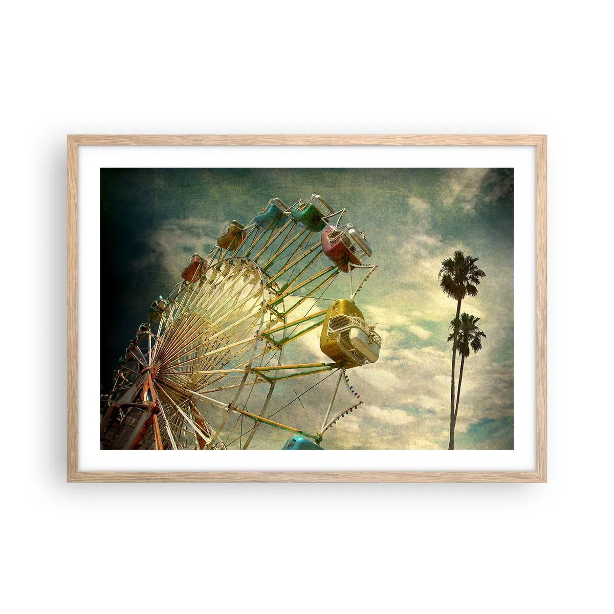 Plakát v rámu světlý dub - Bude, bude zábava… - 70x50 cm