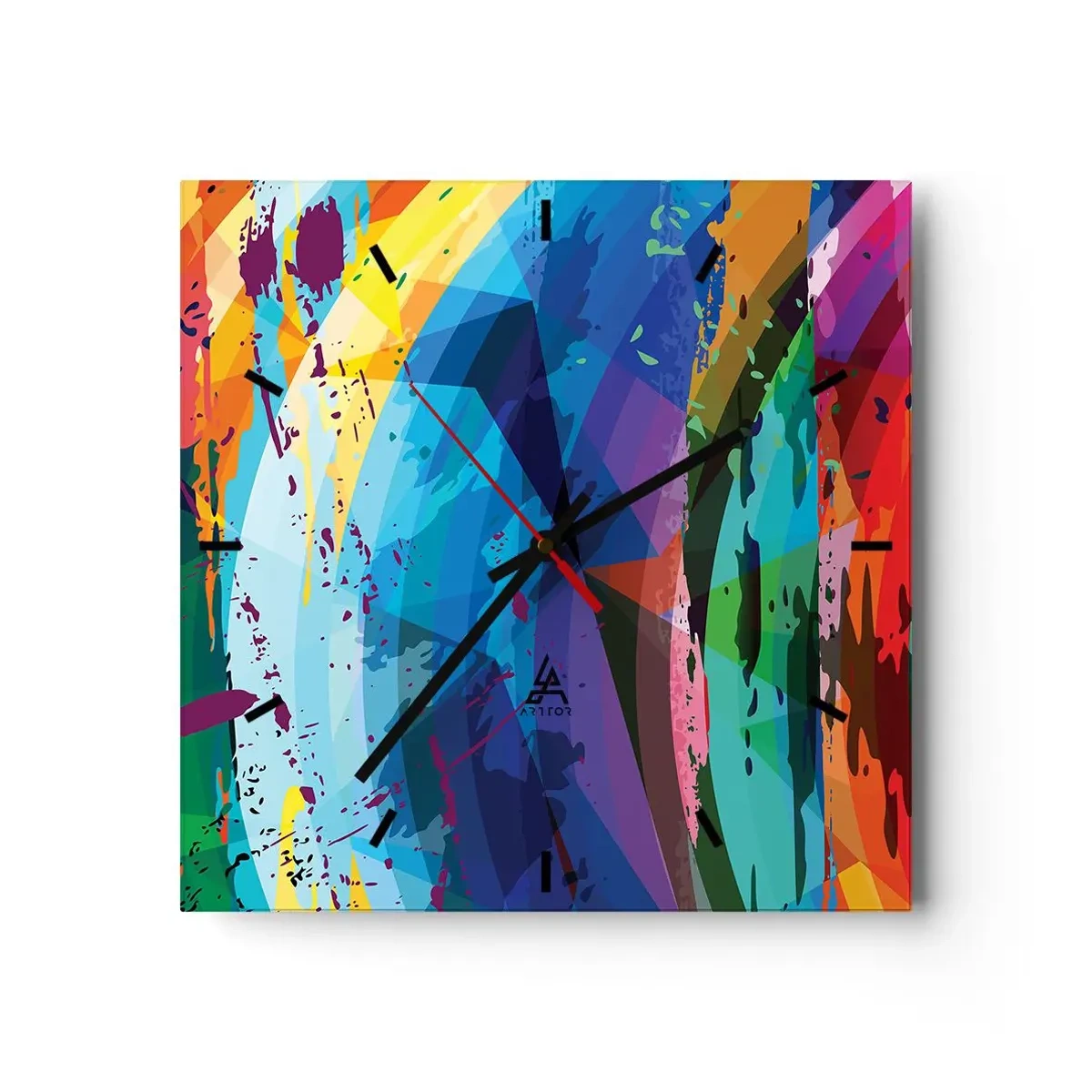 Nástěnné hodiny - Barevná závrať - 30x30 cm