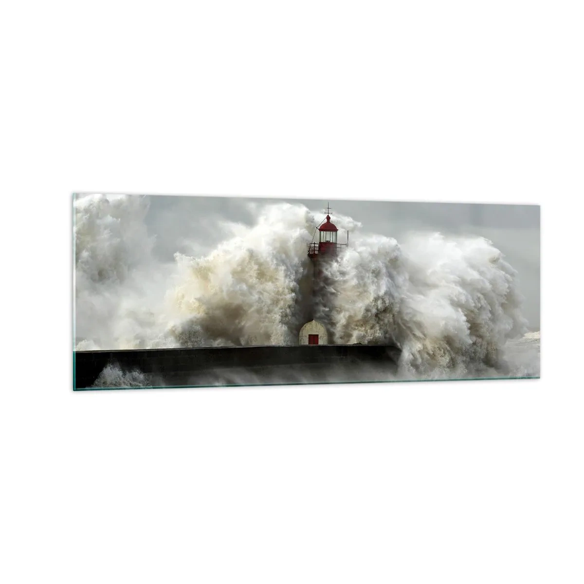 Obraz na skle - Hněv oceánu - 140x50 cm