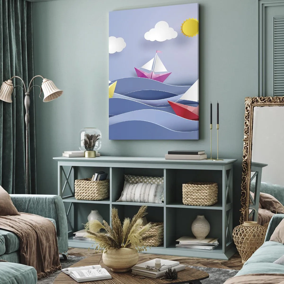 Obraz na plátně - Ach, jak je příjemné houpat se na vlnách - 80x120 cm