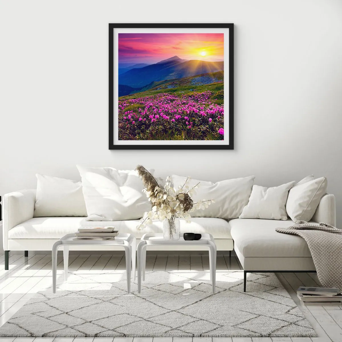 Plakát v černém rámu - …A kolem voní kosodřevina a voní byliny - 30x30 cm