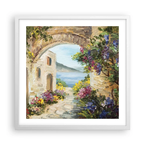 Plakát v bílém rámu - Půvab pobřežní krajiny - 50x50 cm